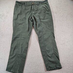 White House Black Market Womens Size 14 The Straight Crop Pants Green